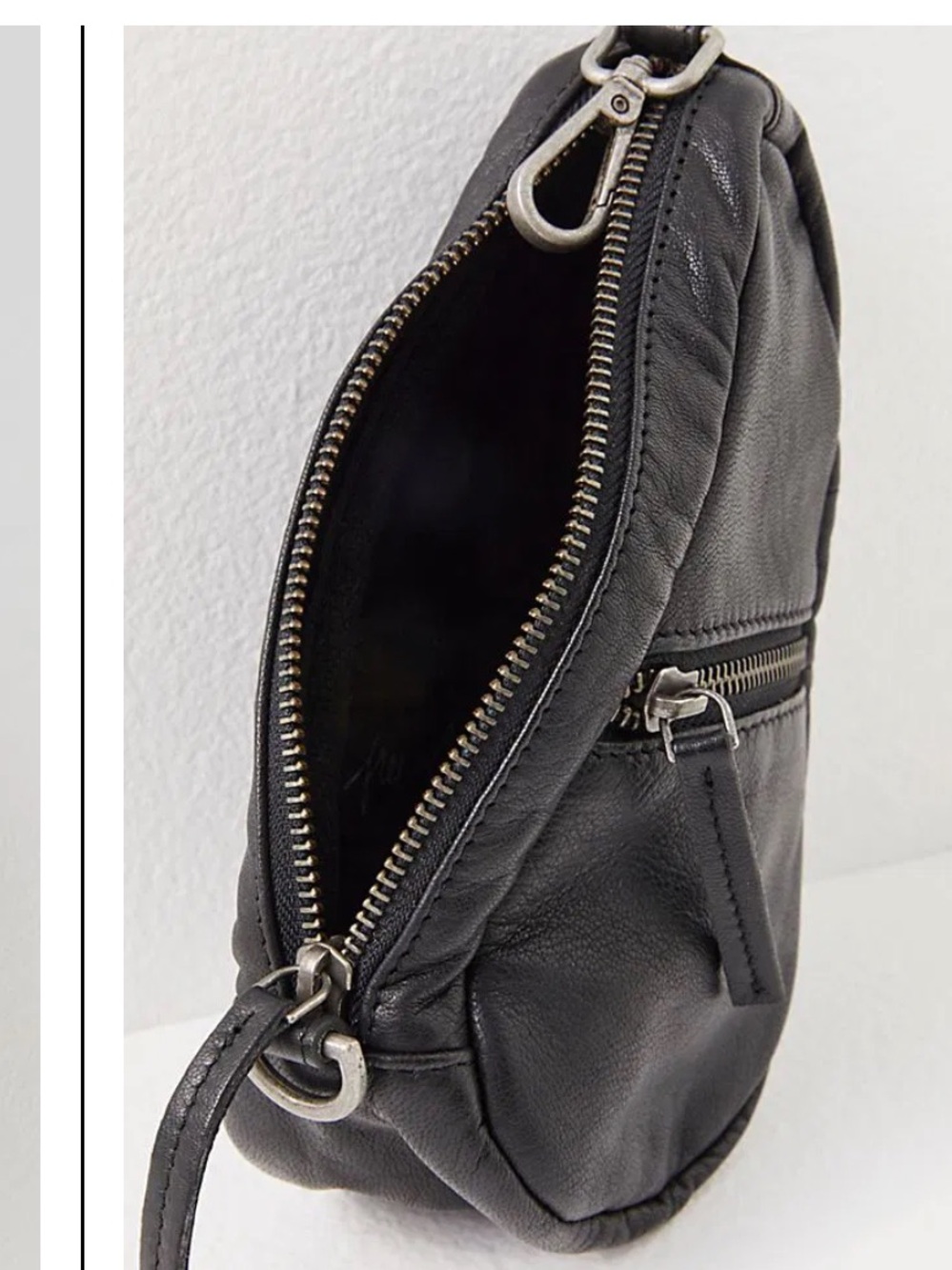 Free People Coffee Date Mini Crossbody Bag FP black leather crossbody - Picture 4 of 13